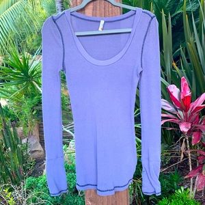 FREE PEOPLE long sleeve waffle fitted top